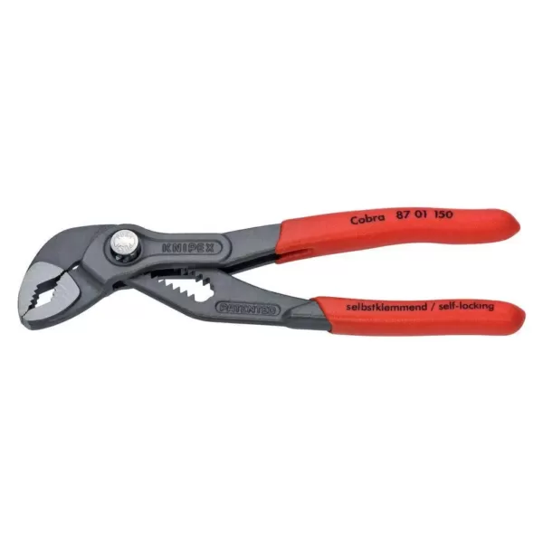 KNIPEX Heavy Duty Forged Steel 6 in. Mini Cobra Pliers with 61 HRC Teeth