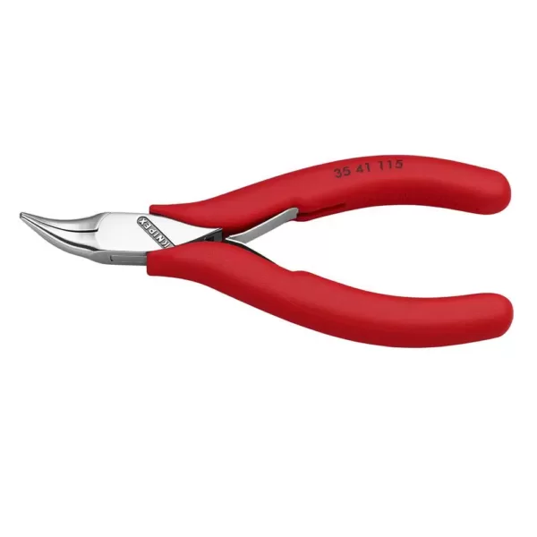 KNIPEX 4-1/2 in. Electronics Gripping Pliers with 45-Degree Angled Half-Round Jaws