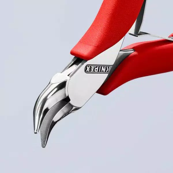 KNIPEX 4-1/2 in. Electronics Gripping Pliers with 45-Degree Angled Half-Round Jaws
