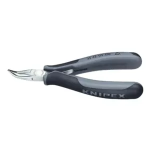 KNIPEX 4-1/2 in. Electronics Pliers-Angled Half Round Tips with ESD Handles