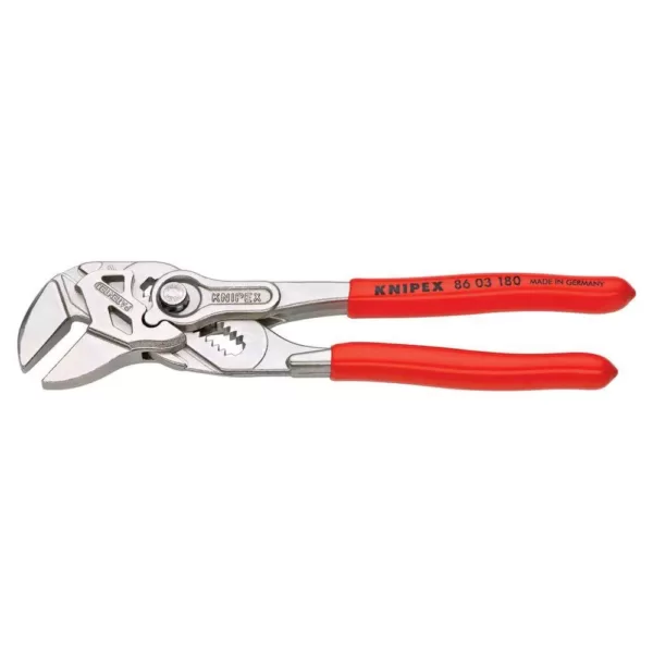 KNIPEX Heavy Duty Forged Steel 7-1/4 in. Pliers Wrench with Nickel Plating