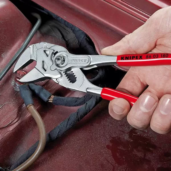 KNIPEX Heavy Duty Forged Steel 7-1/4 in. Pliers Wrench with Nickel Plating