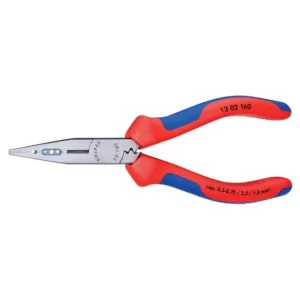 KNIPEX Heavy Duty Forged Steel 4-in-1 Electrician Pliers with 14, 16, and 20 AWG, 60 HRC Cutting Edge and Comfort Grip