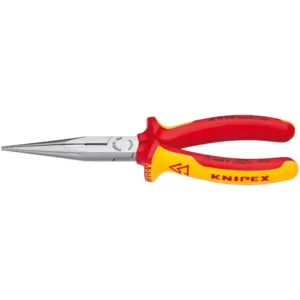 KNIPEX Heavy Duty Forged Steel 8 in. Long Nose Pliers with 61 HRC Cutting Edge and 1,000-Volt Insulation
