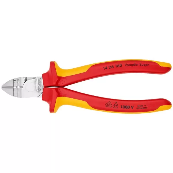 KNIPEX 6-1/4 in. 1000-Volt Insulated Diagonal Cutter and Insulation Stripper