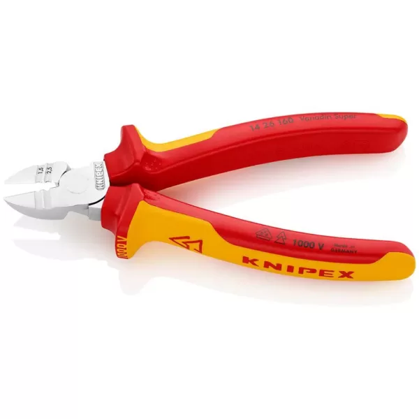 KNIPEX 6-1/4 in. 1000-Volt Insulated Diagonal Cutter and Insulation Stripper