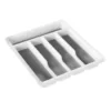 Lavish Home Silverware White 5-Compartment Drawer Organizer
