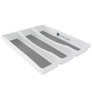 Lavish Home White Durable Plastic Drawer Organizer with 3-Sections
