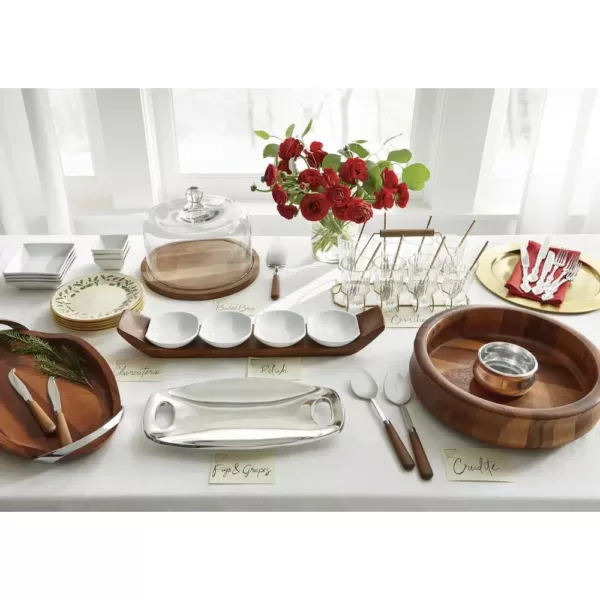 Libbey 8-Piece Glass and Metal Entertaining Set with Caddy and Individual Serving Spoons