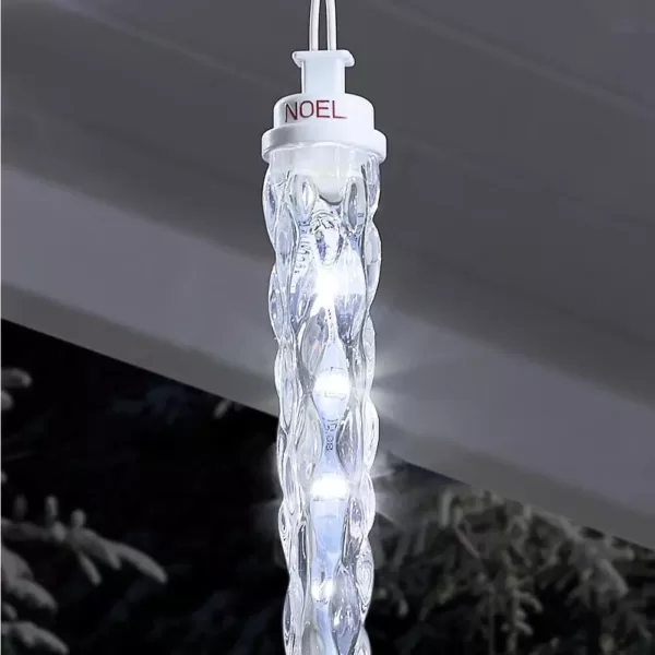 LightShow 75-Light White Shooting Star Icicle LED String Light with Cascading Lights