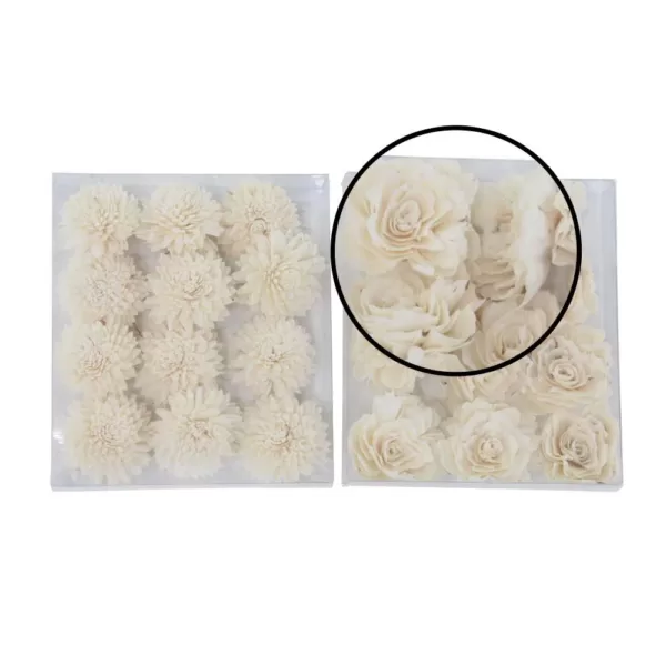 LITTON LANE White Sola Boxed Carnation and Rose Flowers (Set of 2)