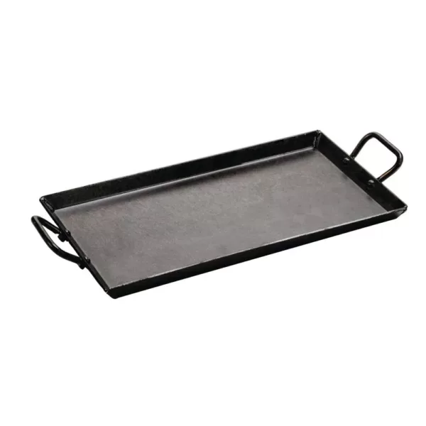 Lodge 18 in. Black Carbon Steel Stovetop Griddle with Handles