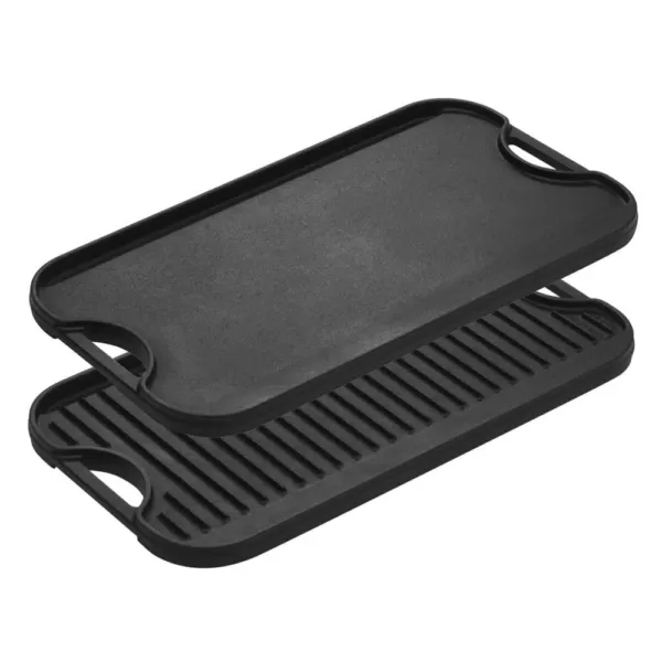Lodge Pro-Grid 20 in. Black Cast Iron Reversible Stovetop Griddle with Handles