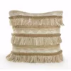 LR Home Fringe 20 in. x 20 in. Beige/White Neutral Polyester Standard Throw Pillow