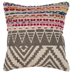 LR Resources Bohemian Multicolored Geometric Hypoallergenic Polyester 18 in. x 18 in. Throw Pillow