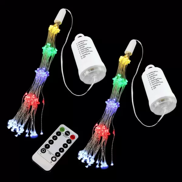 LUMABASE 200-Light Bulbs Multi-Color LED Battery Operated Lights with Remote Control (Set of 2)