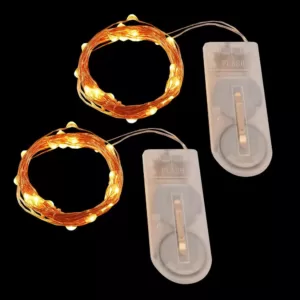LUMABASE 30-Light Warm White Battery Operated Mini Copper LED String Lights (2-Count)