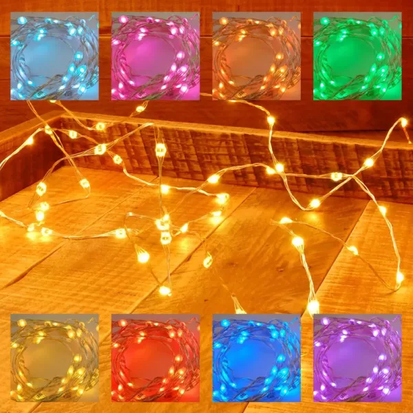 LUMABASE 50-Light Battery Operated Mini String Wire LED Lights in  Multi-Color with Multi-Function Remote Control (2-Pack)