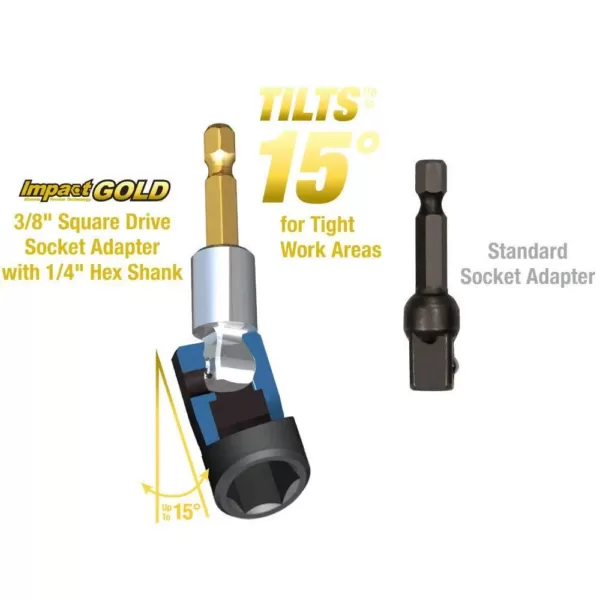 Makita Impact GOLD 3/8 in. 15 Degree Tilt Socket Adapter