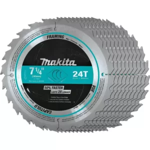 Makita 7-1/4 in. 24-Teeth Carbide-Tipped Framing Blade (10-Pack)