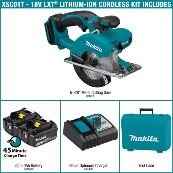 Makita 18-Volt 5.0Ah LXT Lithium-Ion Cordless 5-3/8 in. Metal Cutting Saw Kit