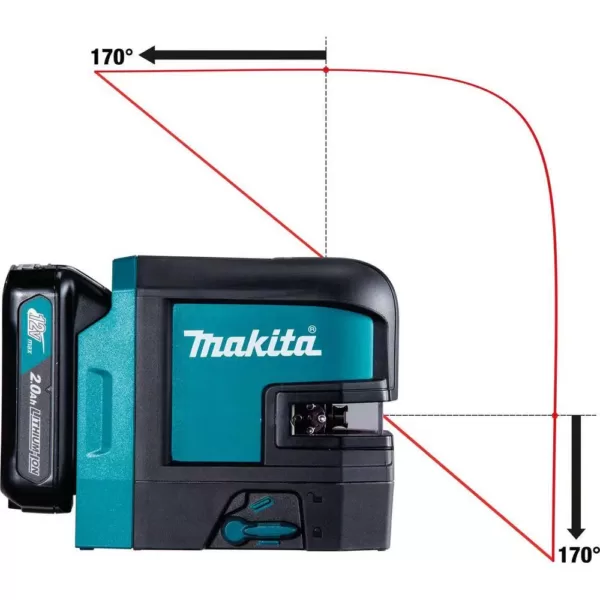 Makita 12-Volt MAX CXT Self-Leveling Cross-Line/4-Point Red Beam Laser Kit (2.0 Ah)
