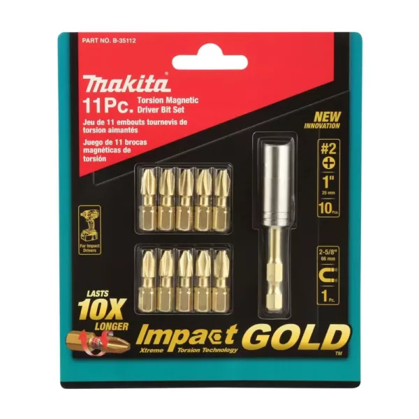 Makita Impact GOLD Torsion Magnetic Steel Insert Bit Set (11-Piece)