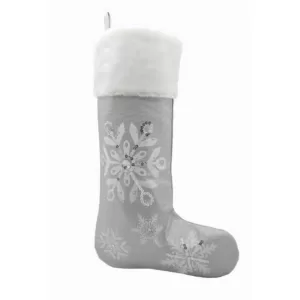 Manor Luxe 20 in. Glistening Snow Christmas Stocking