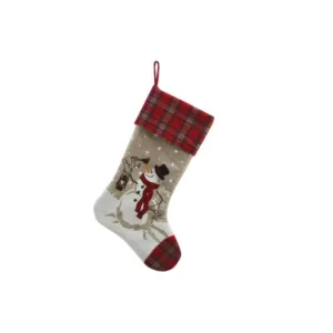 Manor Luxe 0.1 in. H x 20 in. L Polyester Snowman Lantern Light Up Christmas Stocking