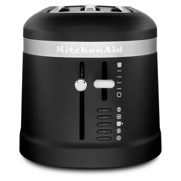 KitchenAid 4-Slice Matte Black Long Slot Toaster with High-Lift Lever
