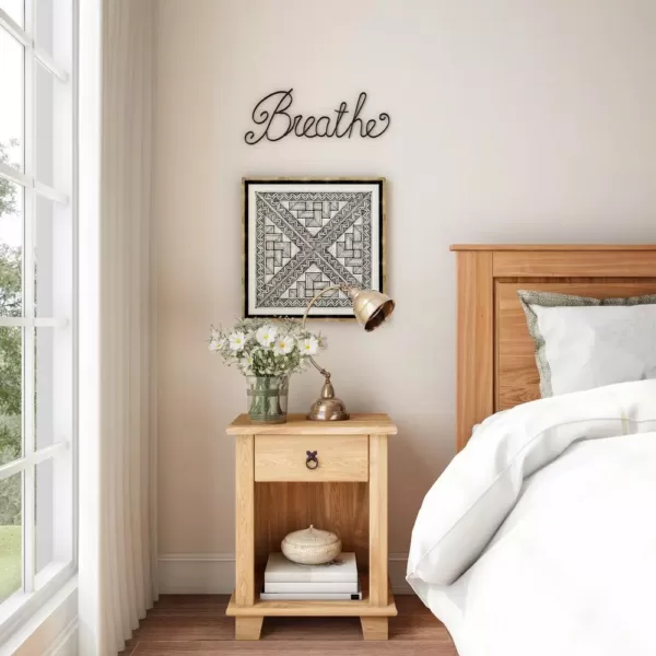 Lavish Home "Breathe" Decorative Metal Cutout Wall Sign