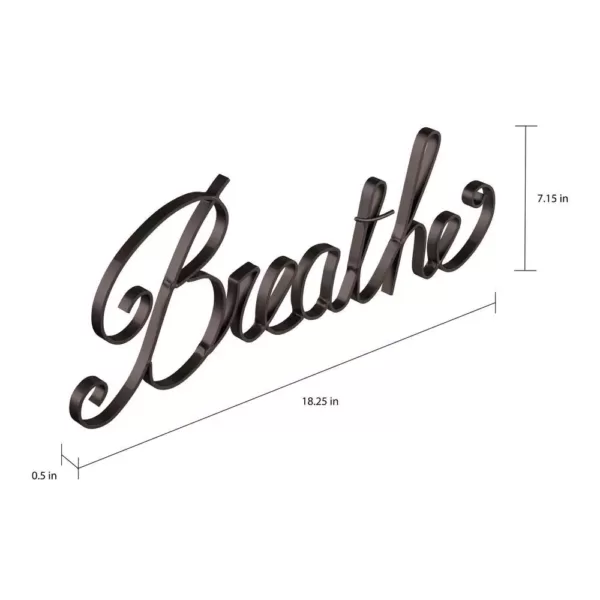 Lavish Home "Breathe" Decorative Metal Cutout Wall Sign