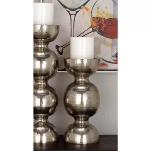 LITTON LANE 14 in. x 6 in. Classic Iron Candle Holder in Polished finish