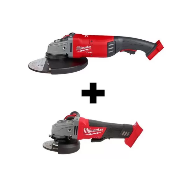 Milwaukee M18 FUEL 18-Volt Lithium-Ion Brushless Cordless 7/9 in. Angle Grinder with M18 FUEL 4-1/2 in. 5 in. Grinder