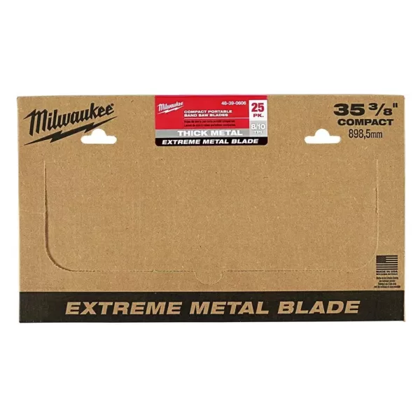 Milwaukee 35-3/8 in. 8/10 TPI Metal Compact Extreme Metal Cutting Band Saw Blade (25-Pack)