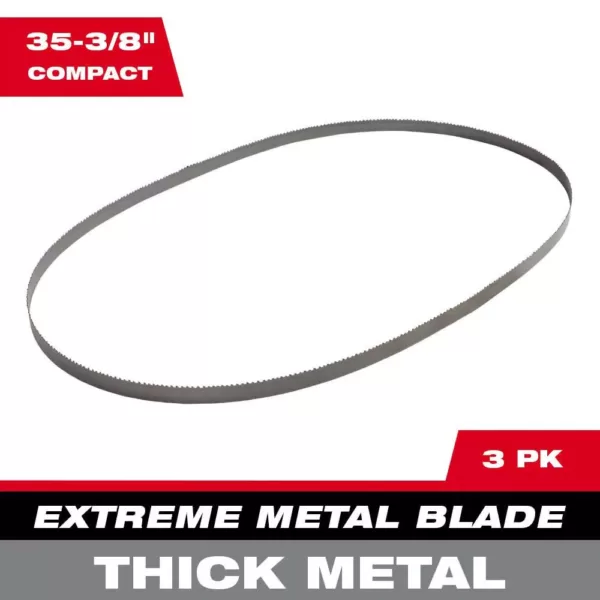 Milwaukee 35-3/8 in. 8/10 TPI Metal Compact Extreme Metal Cutting Band Saw Blade (3-Pack)