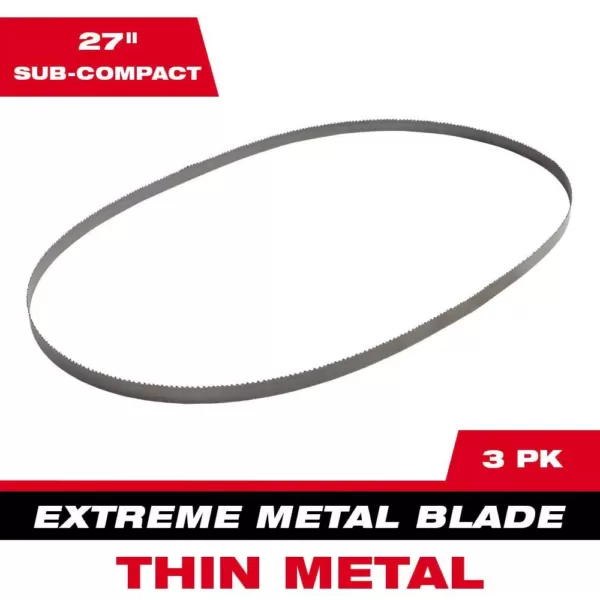 Milwaukee 27 in. 12/14 TPI Metal Sub Compact Extreme Metal Cutting Band Saw Blade (3-Pack)