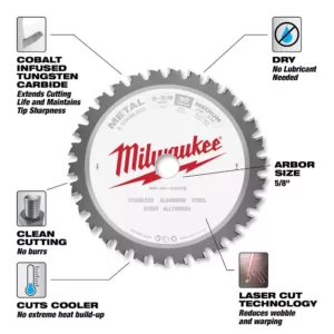 Milwaukee 5-3/8 in. x 30 Carbide Teeth Metal & Stainless Cutting Circular Saw Blade
