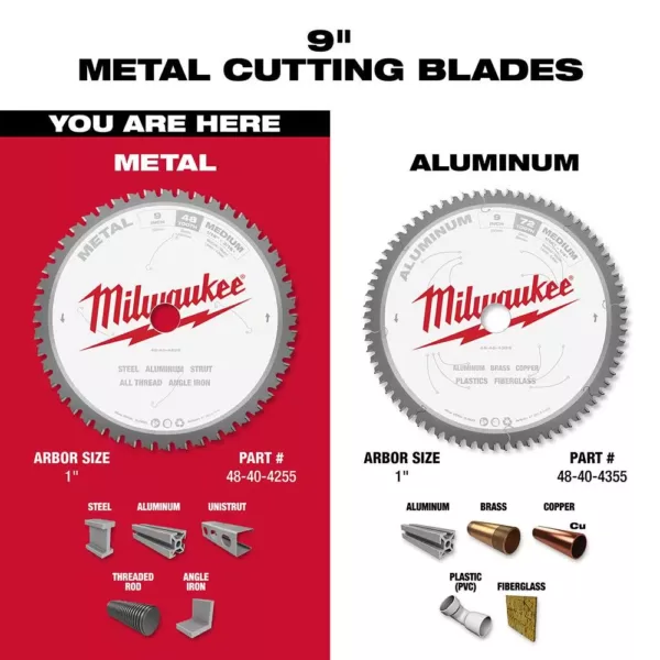 Milwaukee 9 in. x 48 Carbide Teeth Metal Cutting Circular Saw Blade