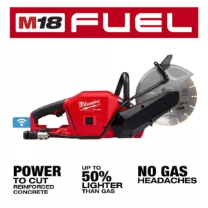 Milwaukee M18 FUEL ONE-KEY 18-Volt Lithium-Ion Brushless Cordless 9 in. Cut Off Saw with Switch Tank Backpack Water Supply Kit