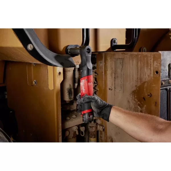 Milwaukee M12 FUEL 12-Volt Lithium-Ion Brushless Cordless 3/8 in. Ratchet and Jobsite Radio with two 3.0 Ah Batteries