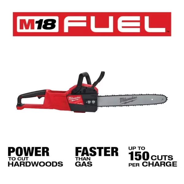 Milwaukee M18 FUEL 18-Volt Lithium-Ion Cordless Brushless String Grass Trimmer, Blower, Hedge Trimmer and Chainsaw Combo Kit
