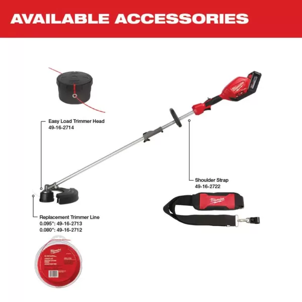 Milwaukee M18 FUEL 18-Volt Lithium-Ion Cordless Brushless String Trimmer with Attachment Capability with M18 6-Port BatteryCharger