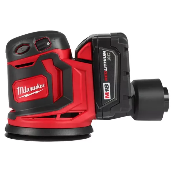 Milwaukee M18 18-Volt Lithium-Ion 5 in. Cordless Random Orbit Sander Kit with (1) 3.0Ah Battery, Charger and Tool Bag