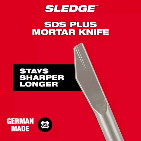 Milwaukee 1/4 in. x 8 in. SDS-Plus SLEDGE Steel Sledge Mortar Knife Chisel Bit