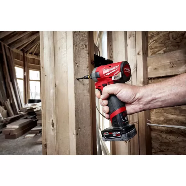 Milwaukee M12 FUEL SURGE 12-Volt Lithium-Ion Brushless Cordless 1/4 in. Hex Impact Driver Compact Kit w/ M12 3/8 in. Ratchet