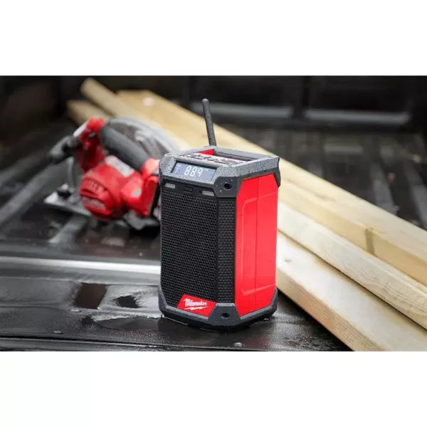 Milwaukee M12 12-Volt Lithium-Ion Cordless Bluetooth/AM/FM Jobsite Radio with Charger with M12 2.0Ah Battery