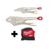 Milwaukee Torque Lock Locking Pliers Set (2-Piece) with 25 ft. x 1.2 in. Compact Wide Blade Tape Measure with 12 ft. Standout