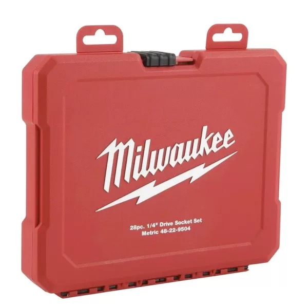 Milwaukee 1/4 in. and 3/8 in. Drive SAE Ratchet and Socket Mechanics Tool Set (54-Piece)