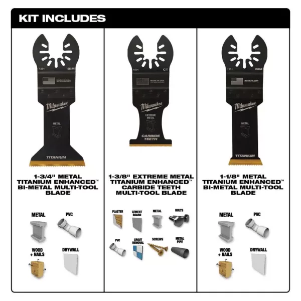 Milwaukee Oscillating Metal Cutting Multi-Tool Blade Kit (3-Piece)